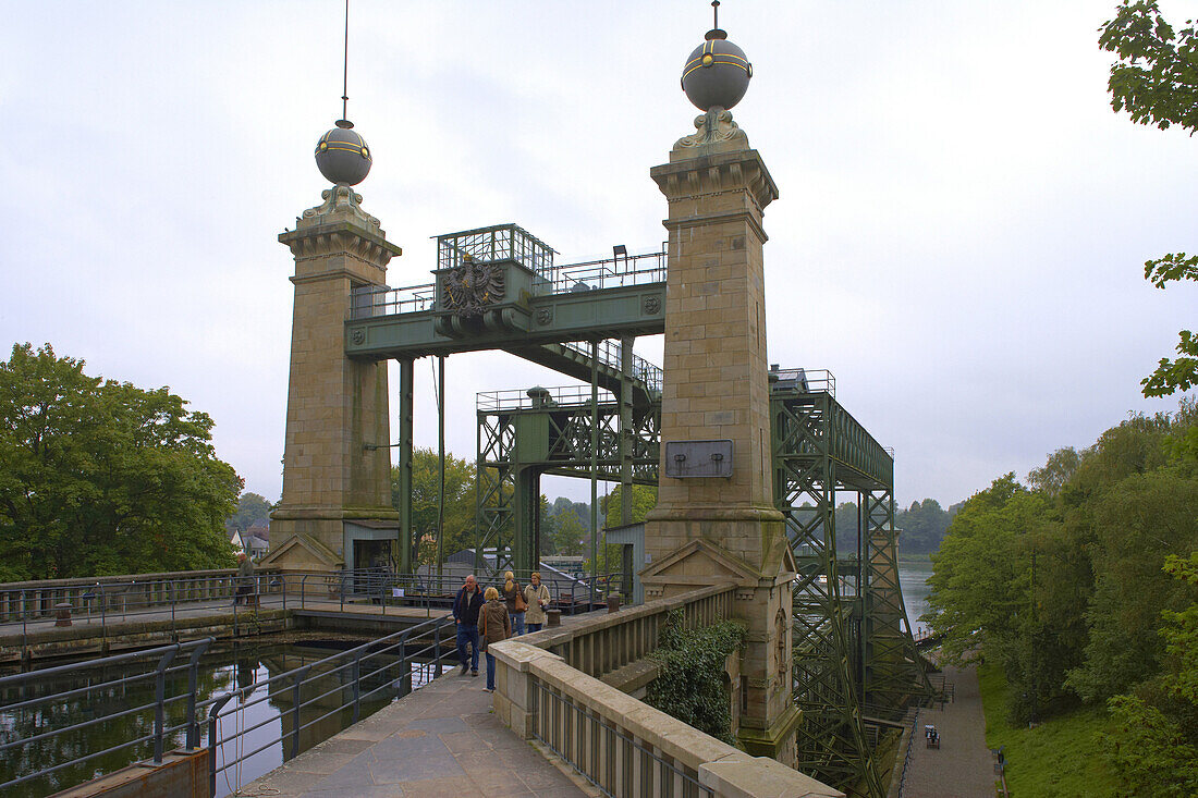outdoor photo, Day, Canal lift, Schiffshebewerk Henrichenburg at the Dortmund-Ems-Kanal, LWL-Industrial Museum, Waltrop, Westphalia-Lippe, North Rhine-Westphalia, Germany, Europe