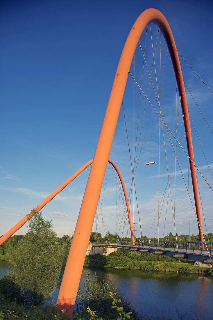Bridge across Rhine–Herne Canal, Nordstern Park, Gelsenkirchen, North Rhine-Westphalia, Germany