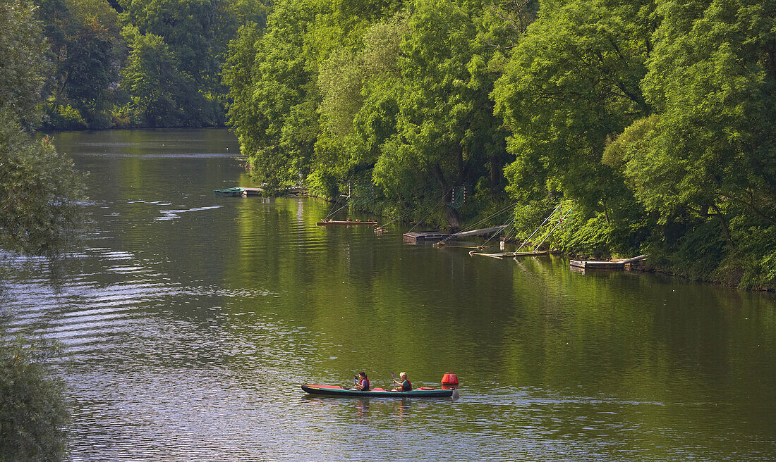 River Ruhr at Essen-Werden, Ruhrgebiet, North Rhine-Westphalia, Germany, Europe