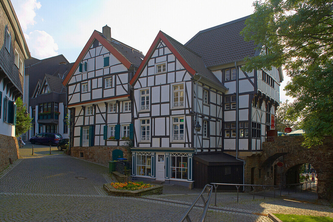 Fachwerkhäuser, Mülheim a. d. Ruhr, Nordrhein-Westfalen, Deutschland