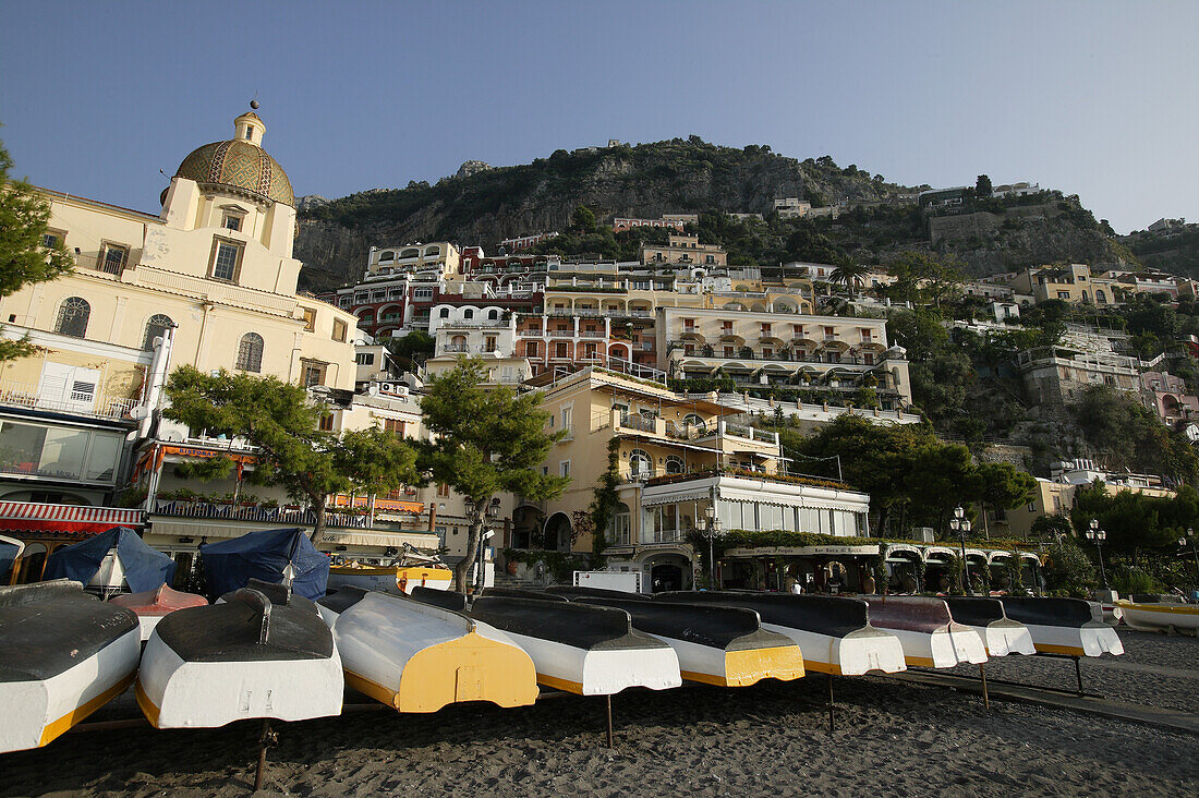 Fishing boats on Positano beach, Amalfi Coast, Italy