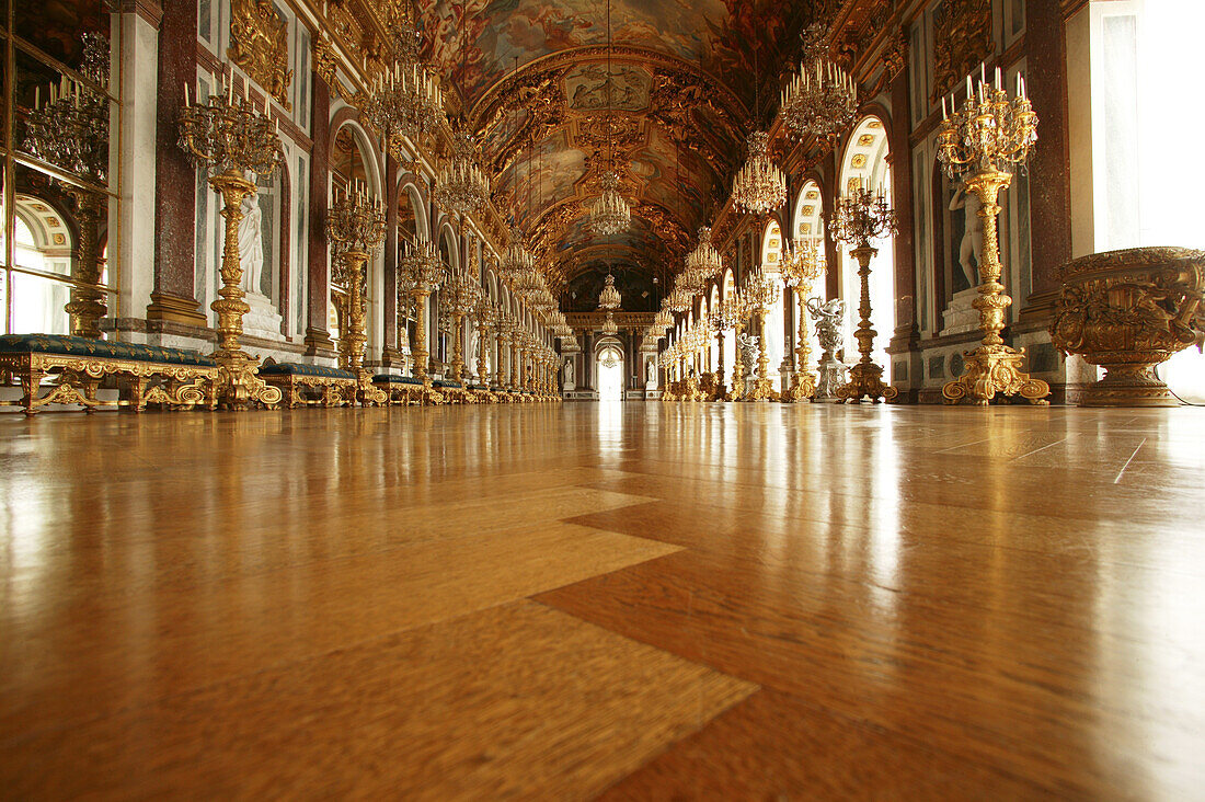 Spiegelsaal, Schloss Herrenchiemsee, Herrenchiemsee, Chiemgau, Bayern, Deutschland