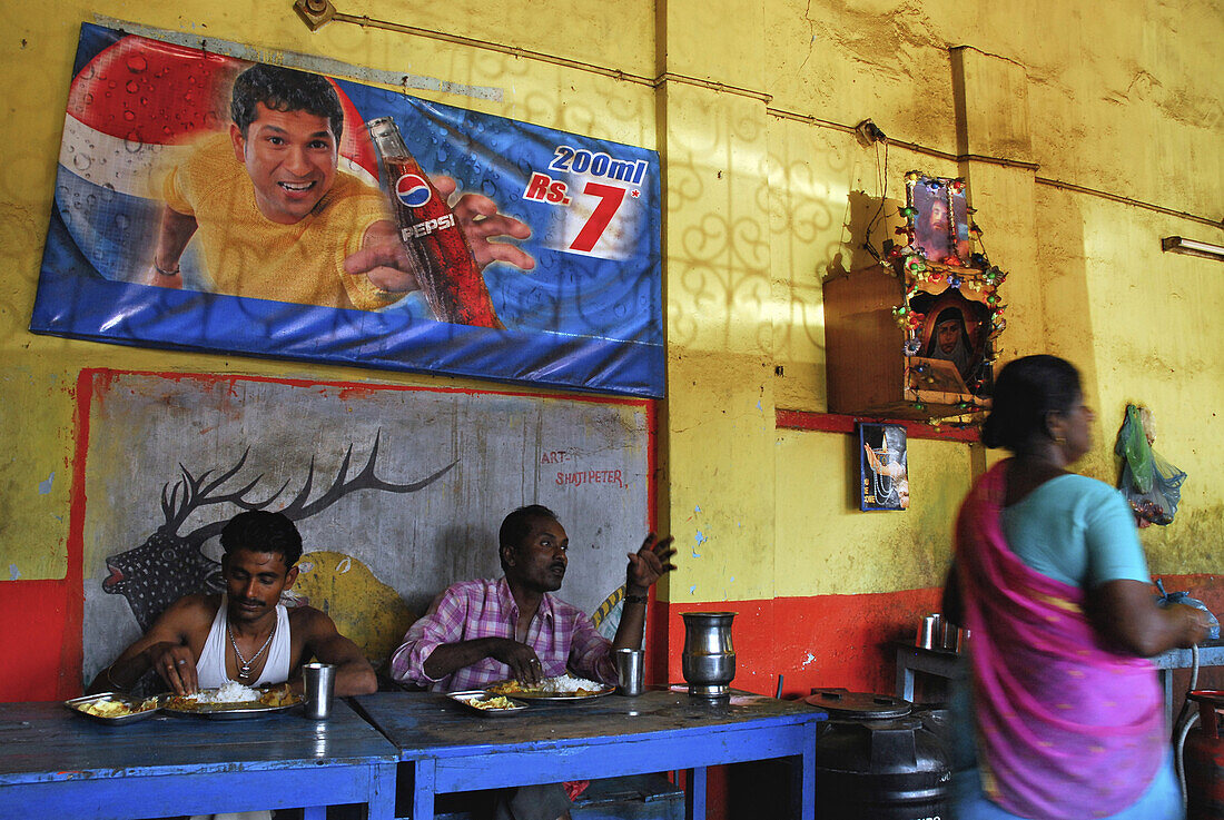 People in a bar at Bastar, Chhattisgarh, India, Asia