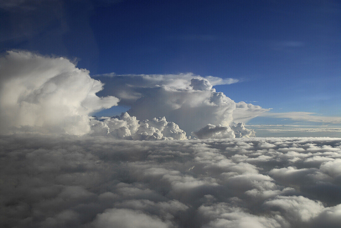 Aerial view of a monsoon cloud above northern India, India, Asia
