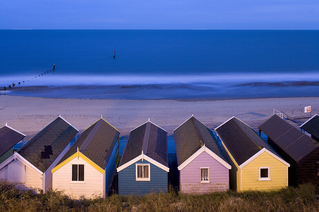 Beach huts in Southwold, East Anglia, Suffolk, England, Great Britain, Europe