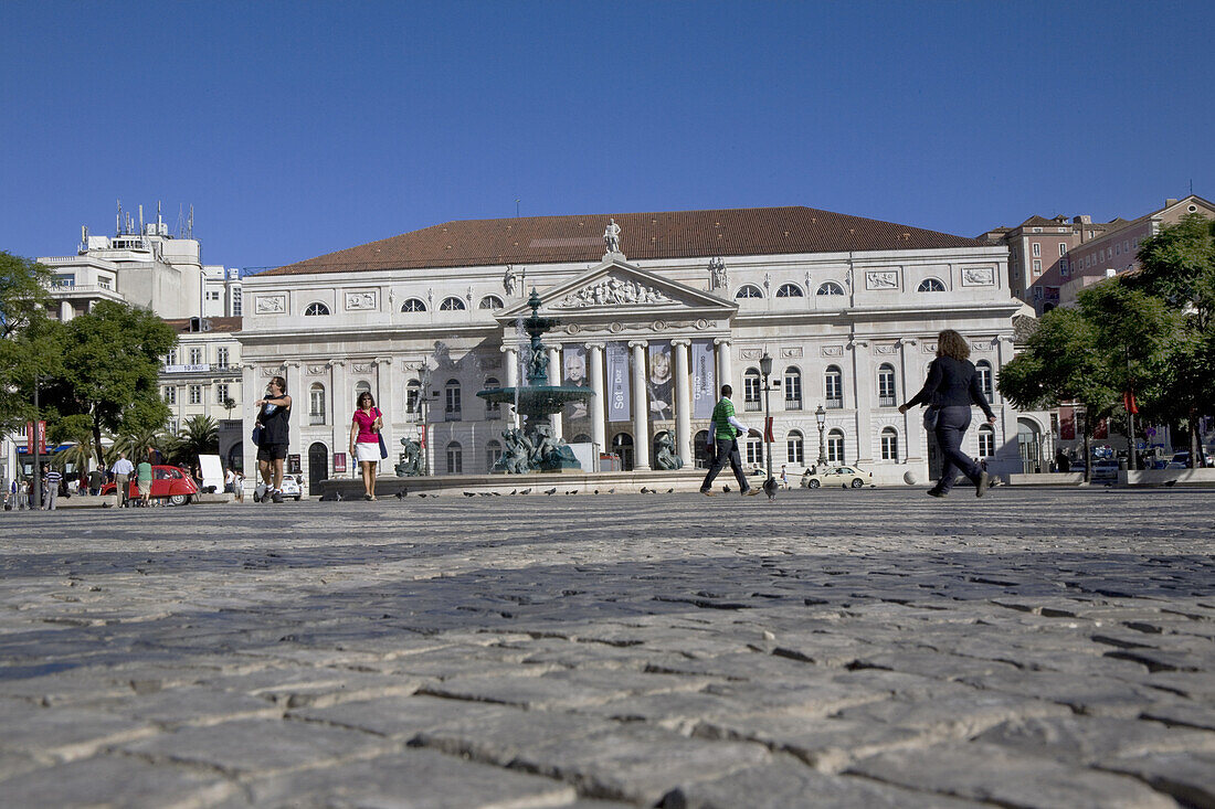 Teatro Nacional Dona Maria II, Nationaltheater, Rossio Platz, Baixa, Lissabon, Portugal
