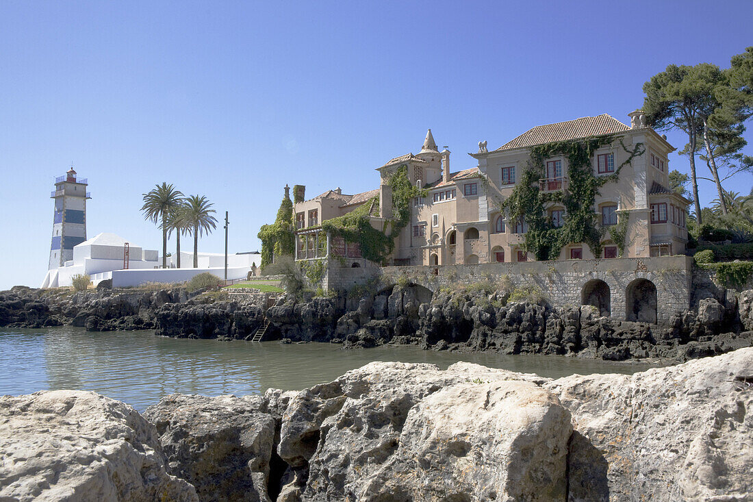 Farol de Santa Marta, Santa Marta Lighthouse in Cascais near Lisbon, Portugal