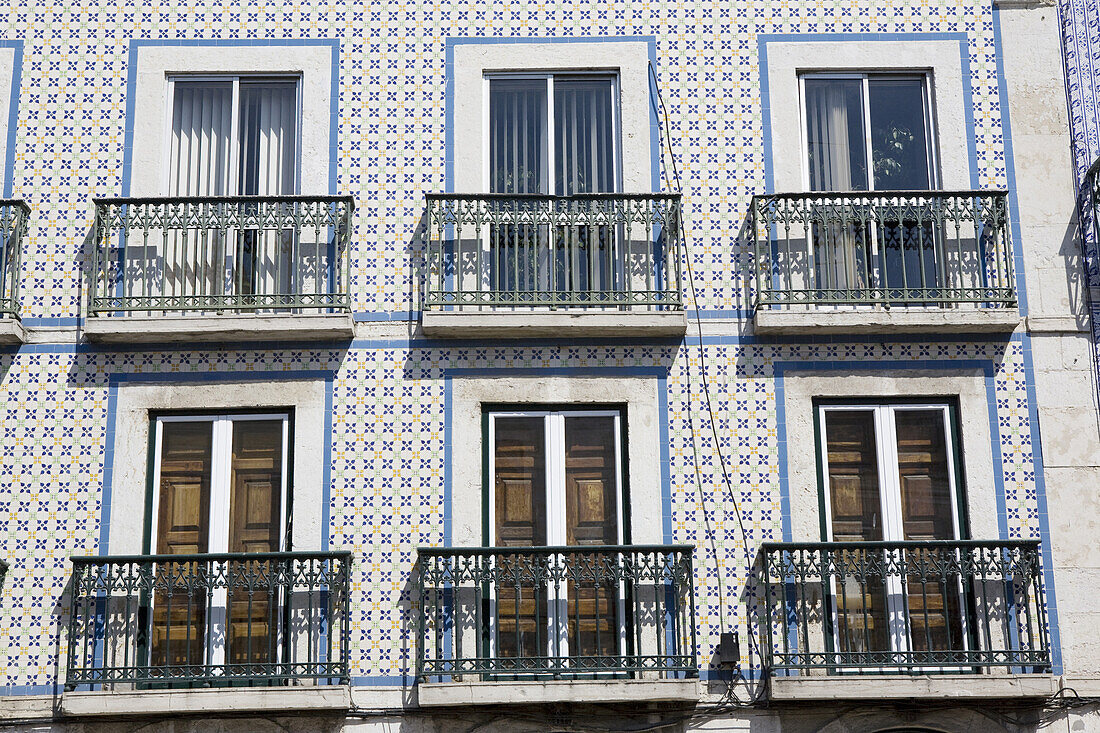 Front of a building in the Belém parish of Lisbon, Portugal