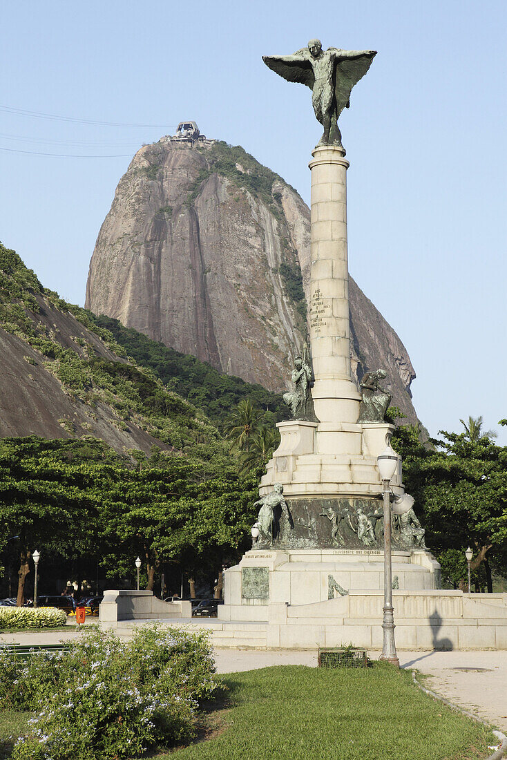 Monument on General Tibúrcio Square in Urca, Sugarloaf Mountain, Rio de Janeiro, Brazil