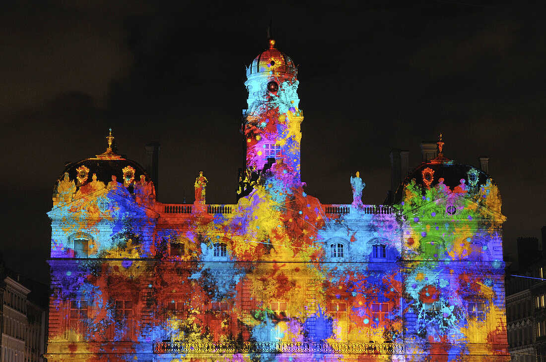 Lyon´s Festival of Lights is a four-day event where contemporary light installations illuminate the city. Rhône-Alpes, France
