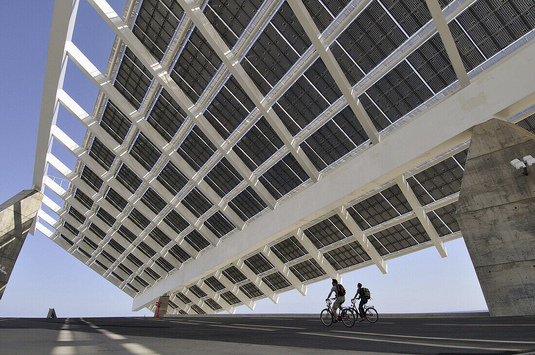 Photovoltaic panel. Forum area. Barcelona. Catalonia. Spain.