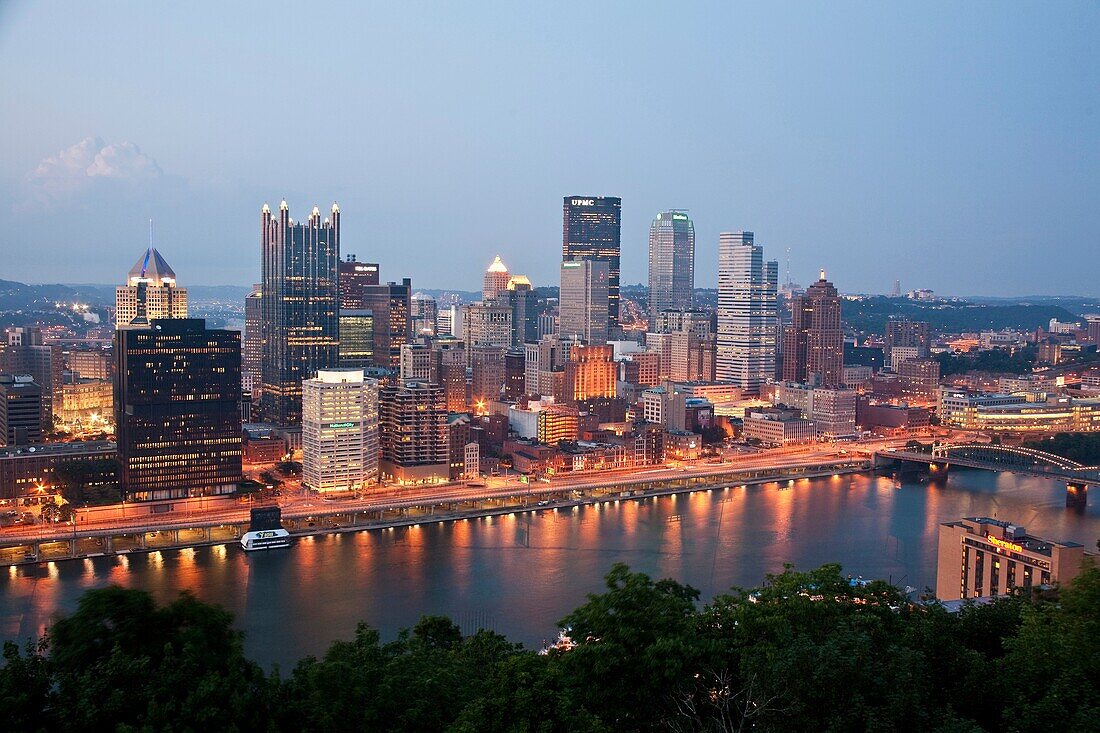 Monongahela River and skyline from Grandview Ave  Pittsburgh, Pennsylvania