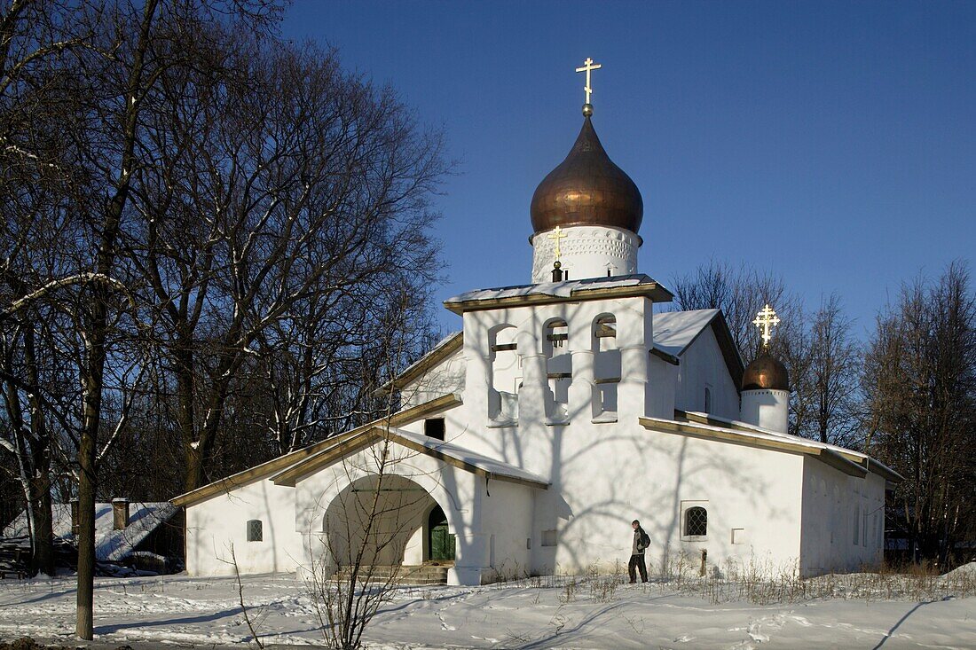 Russia,Pskov,Resurrection Church from Stadishche,1532