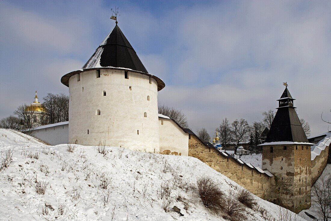 Russia,Pskov Region,Petchory,Saint Dormition Orthodox Monastery,founded in 1473,fortifications