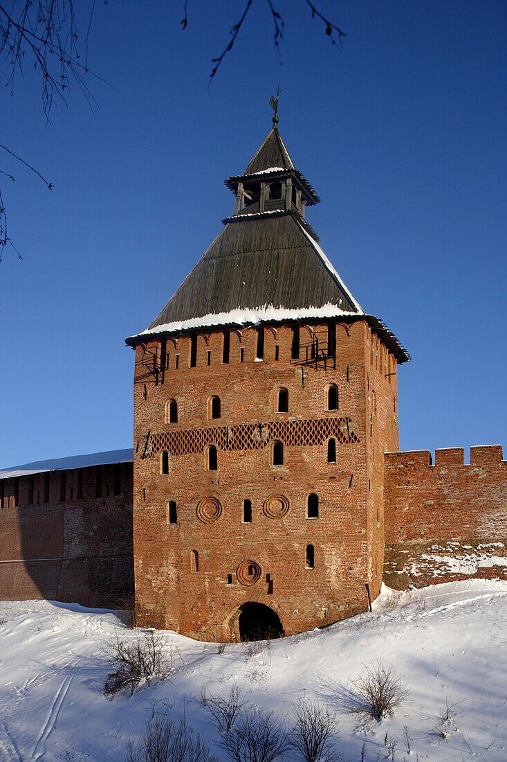 Russia,Novgorod-the-Great,Fortifications Wall,Saviour Tower