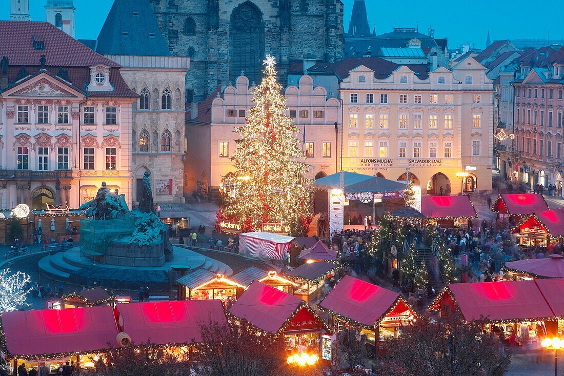 czech republic, prague - christmas market at the old town square