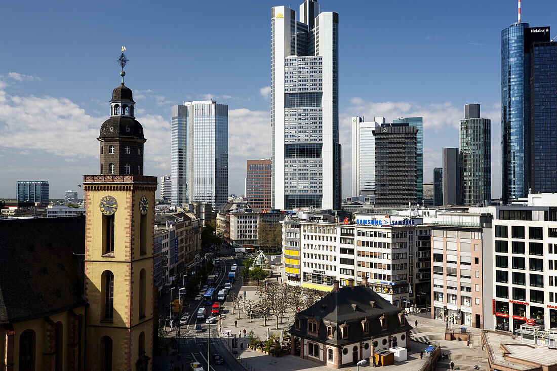 Germany, Hessen, Frankfurt-am-Main, Financial District from Hauptwache area