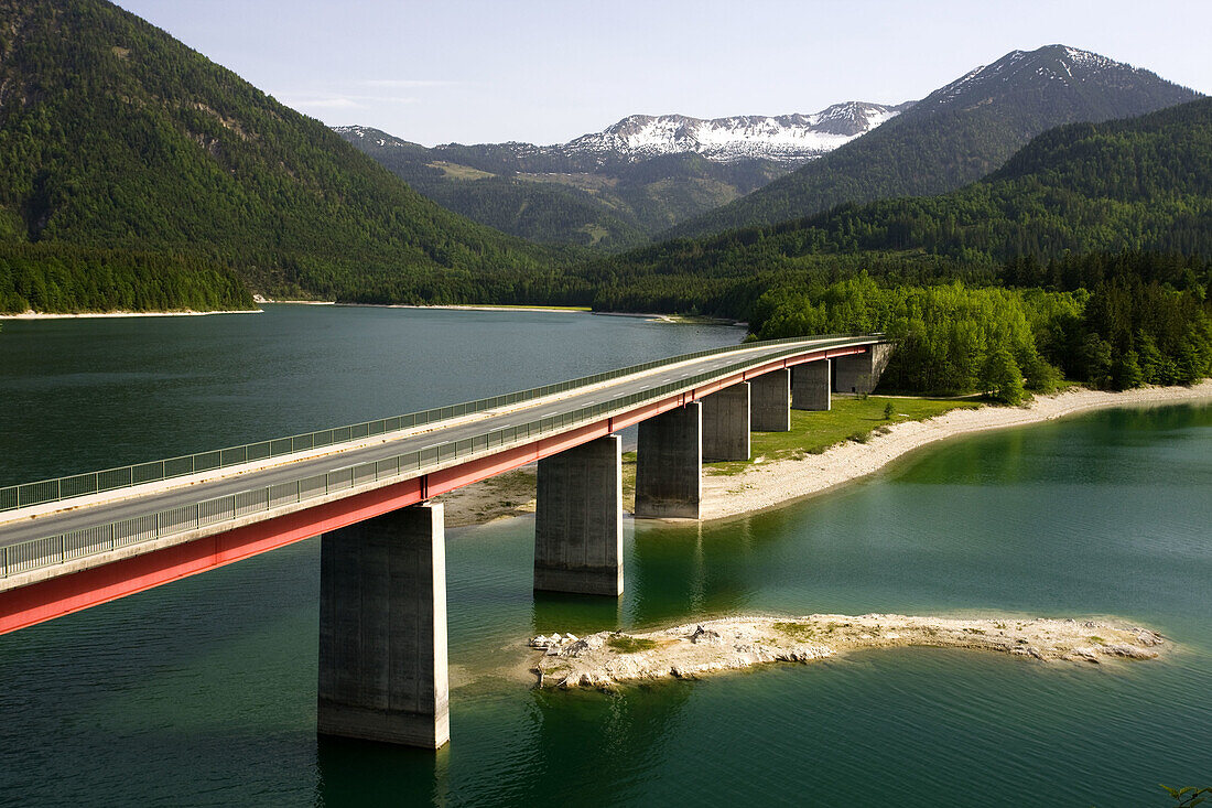 Sylvenstein Lake Area, Fallerklamm Bridge, Bavaria, Germany