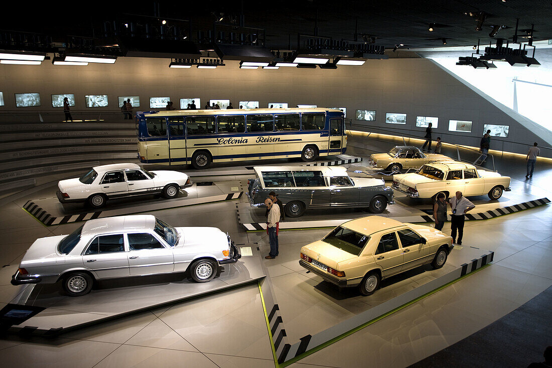 1980´s Mercedes cars, Mercedes Benz Museum, Stuttgart, Baden-Wurttemberg, Germany