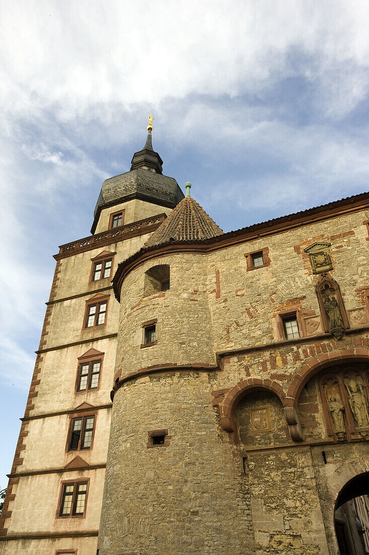 Festung Marienberg fortress at sunset, Wurzburg, Bavaria, Germany