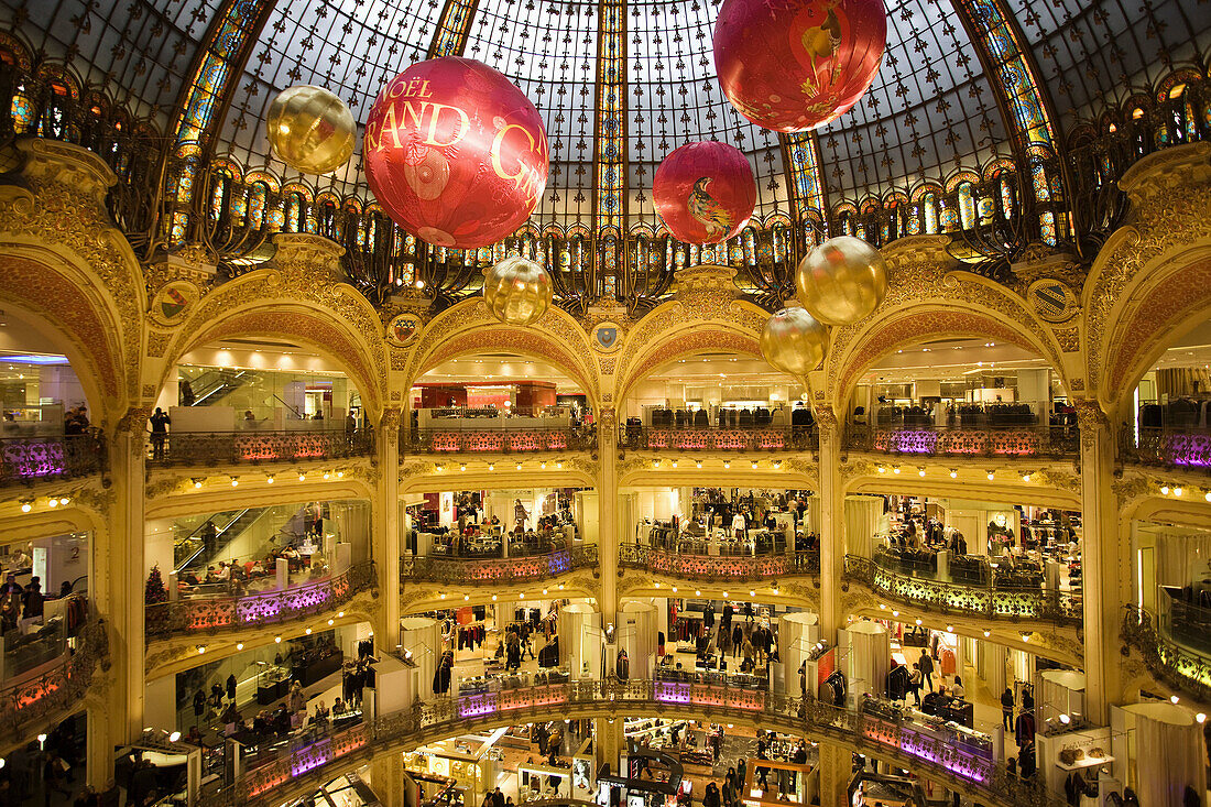 Galeries Lafayette department store, dome interior, Paris, France