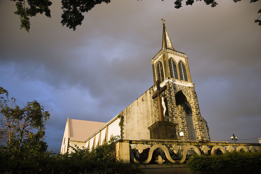 Town church, Saint-Andre, Cirque de Salazie, Reunion island, France