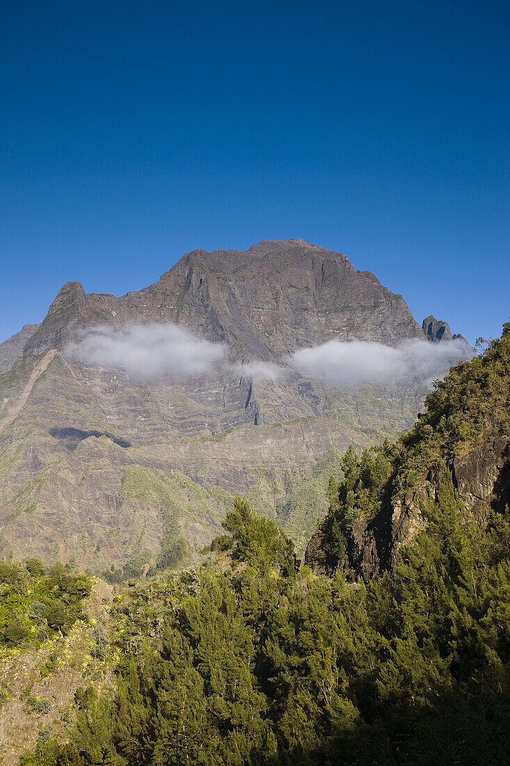 Grande Benare mountain  2898 m.), Cirque de Cilaos, Reunion island, France
