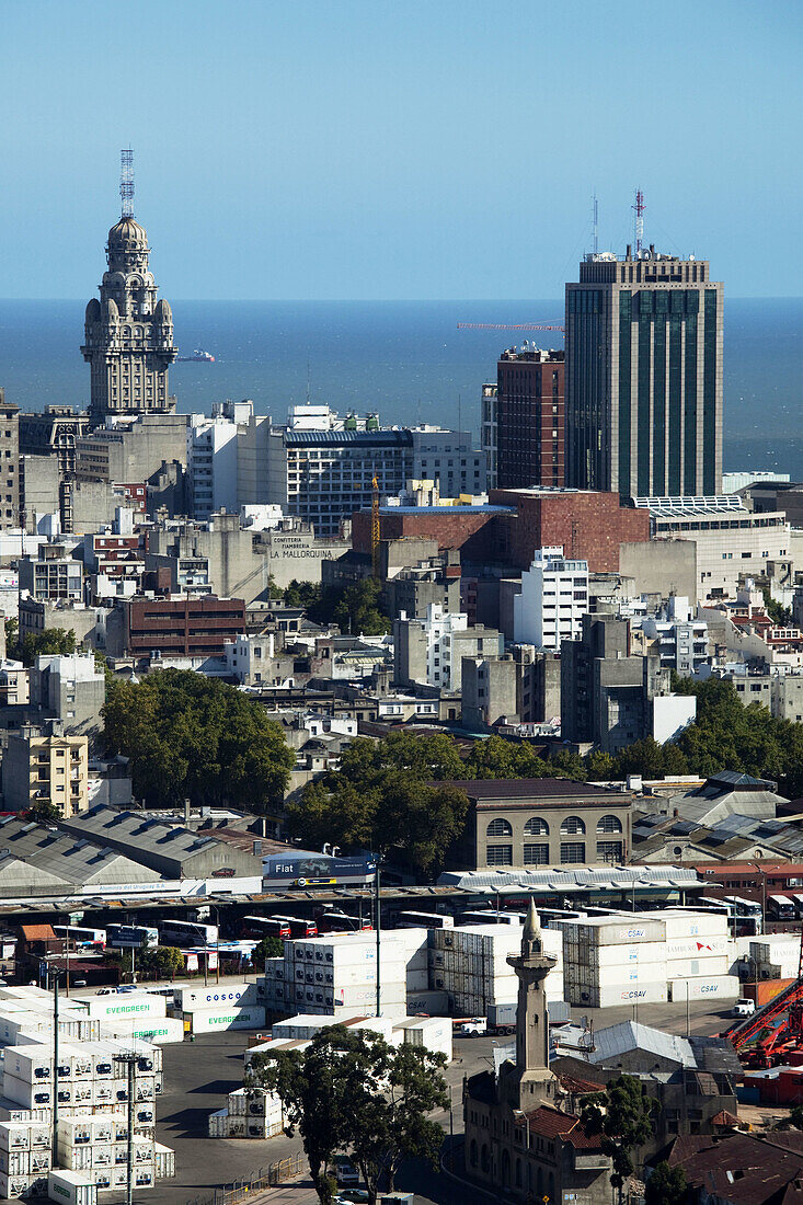 City view from Torre Antel tower, Montevideo, Uruguay