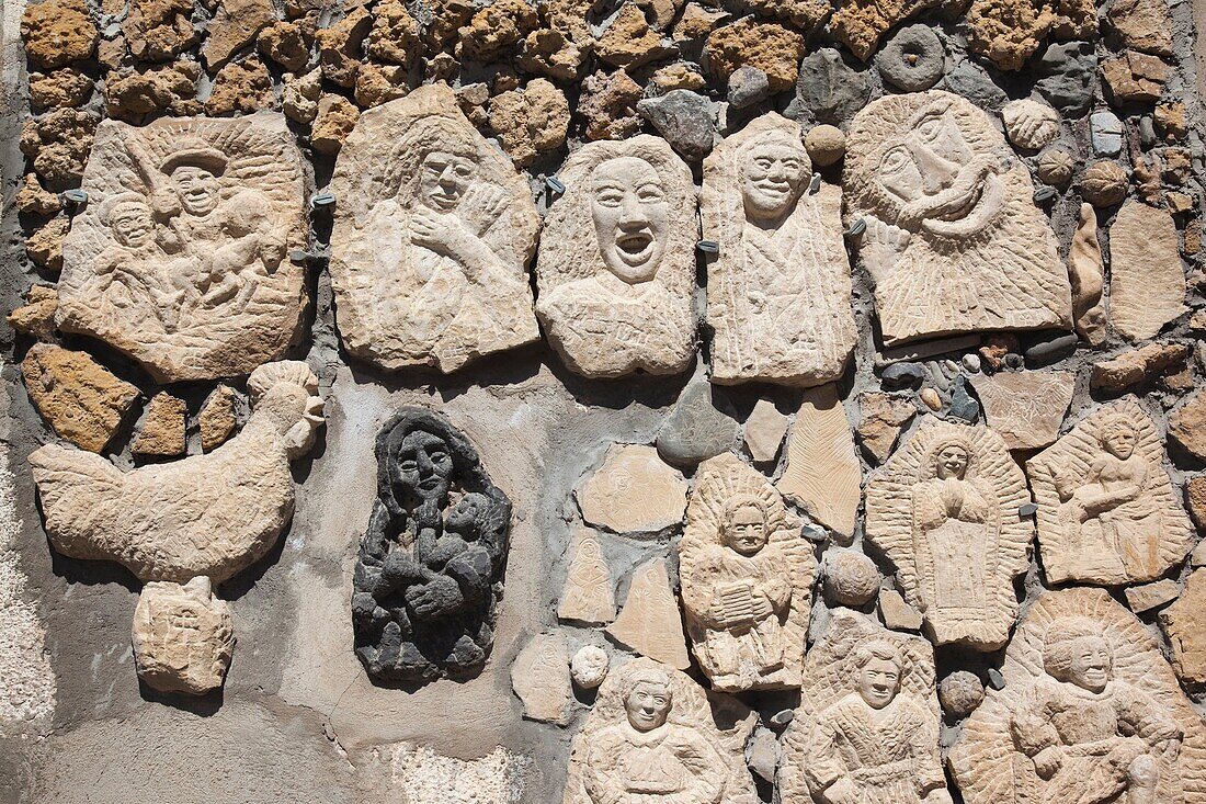 Italy, Sardinia, La Marmilla Region, Las Plassas, house front detail