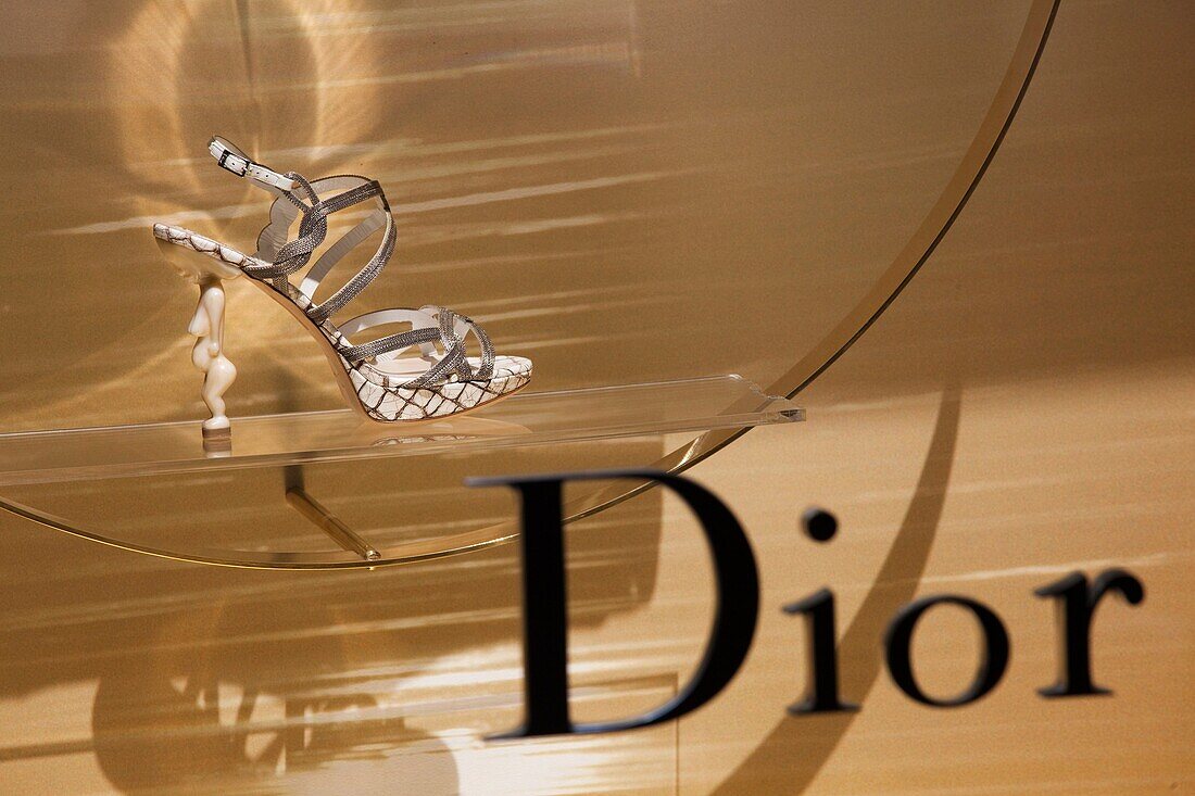 Italy, Lombardy, Milan, Monte Napoleone fashion designer area, Dior shop window
