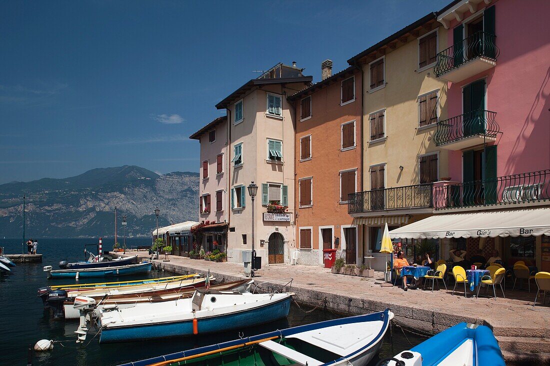 Italy, Veneto, Lake District, Lake Garda, Porto di Brenzone, old harbor