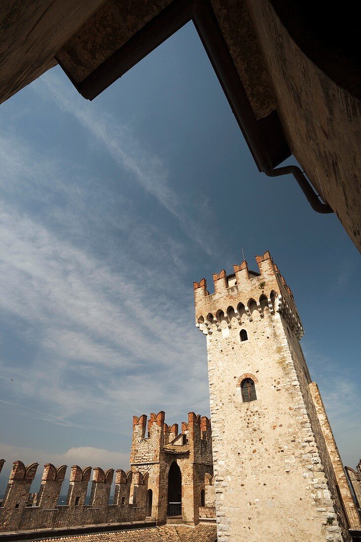 Italy, Lombardy, Lake District, Lake Garda, Sirmione, Castello Scaligero, b 1250