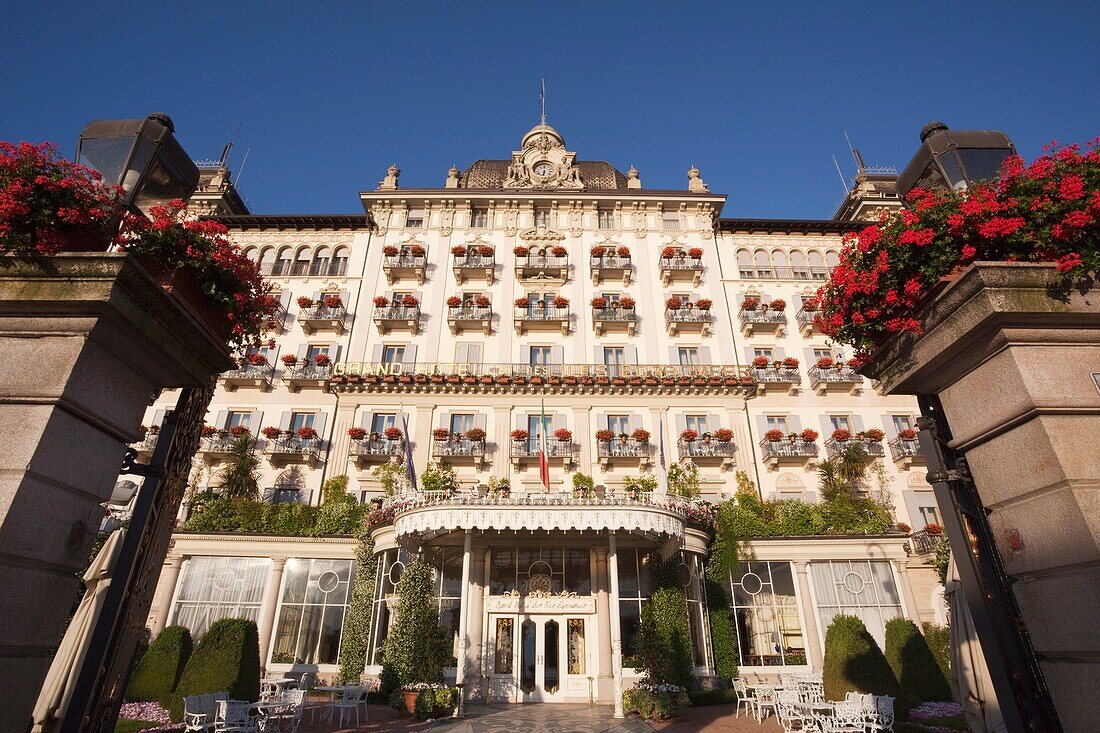 Italy, Piedmont, Lake Maggiore, Stresa, Grand Hotel des Iles Borromees, morning