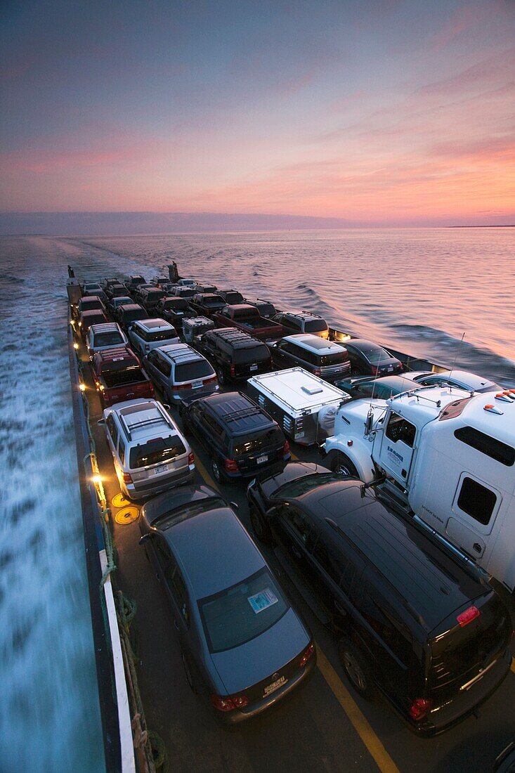 USA, New York, Long Island, Orient Point, Long Island Sound Ferry, dusk