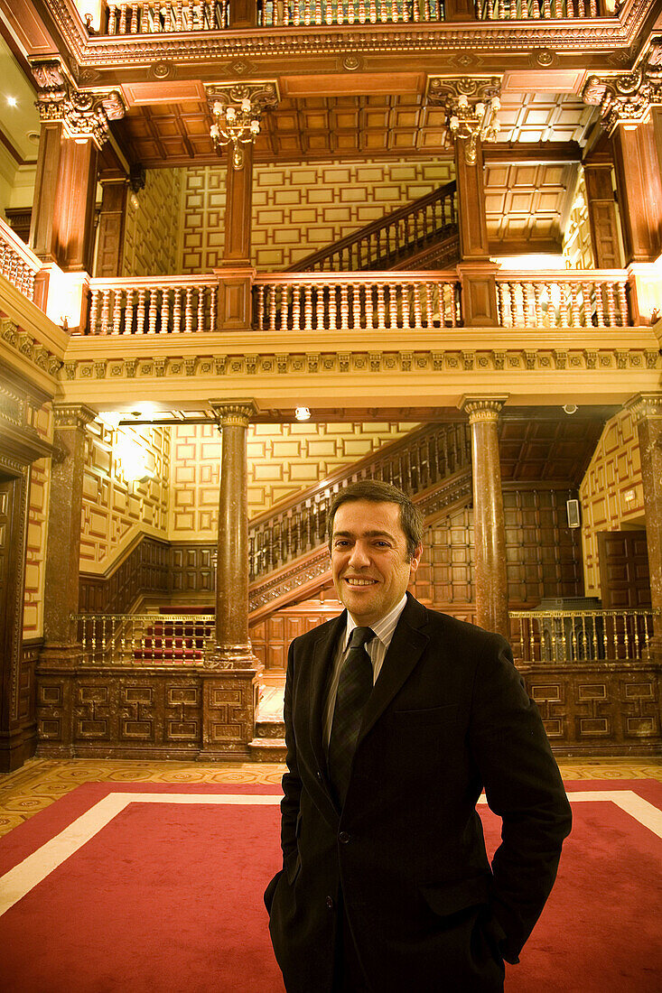 Fernando Garcia Macua, president of Athletic Club football club at Ibaigane Palace  currently the headquarters of the club), Bilbao, Vizcaya, Basque Country, Spain