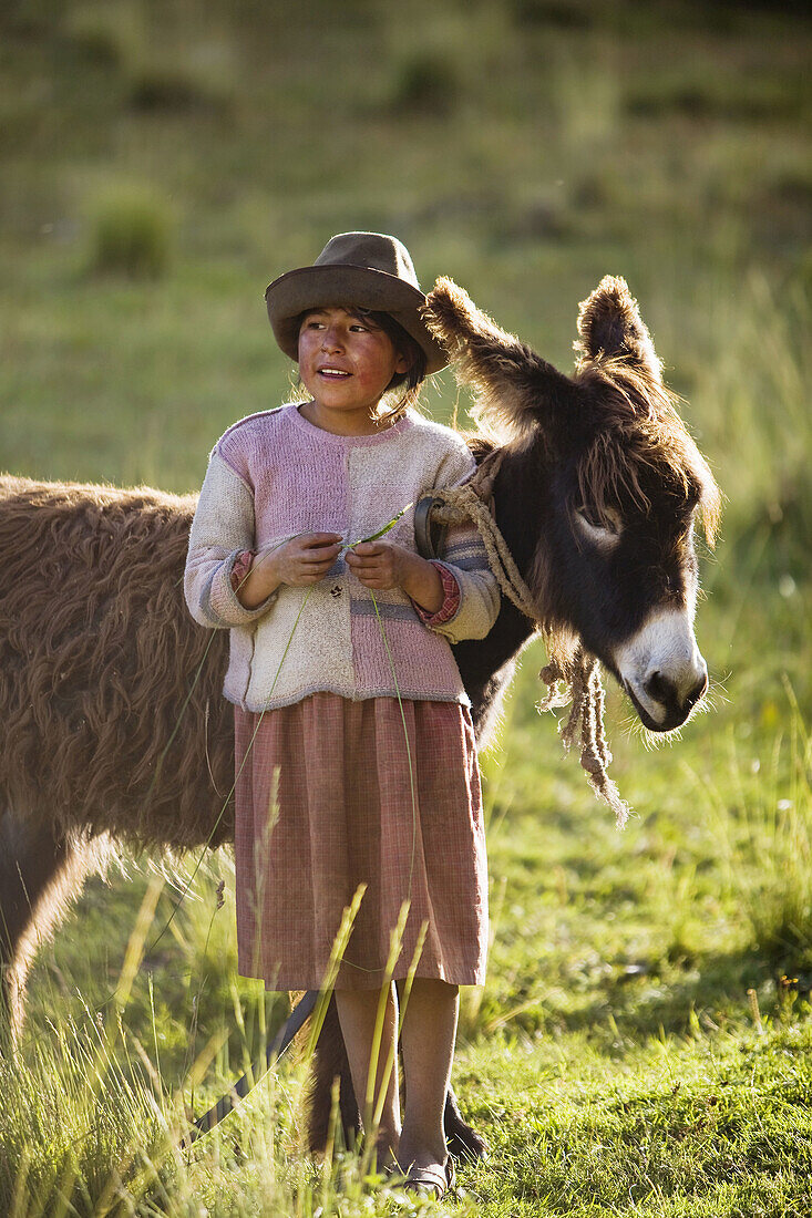 Girl, Tambomachay near Cusco, Peru