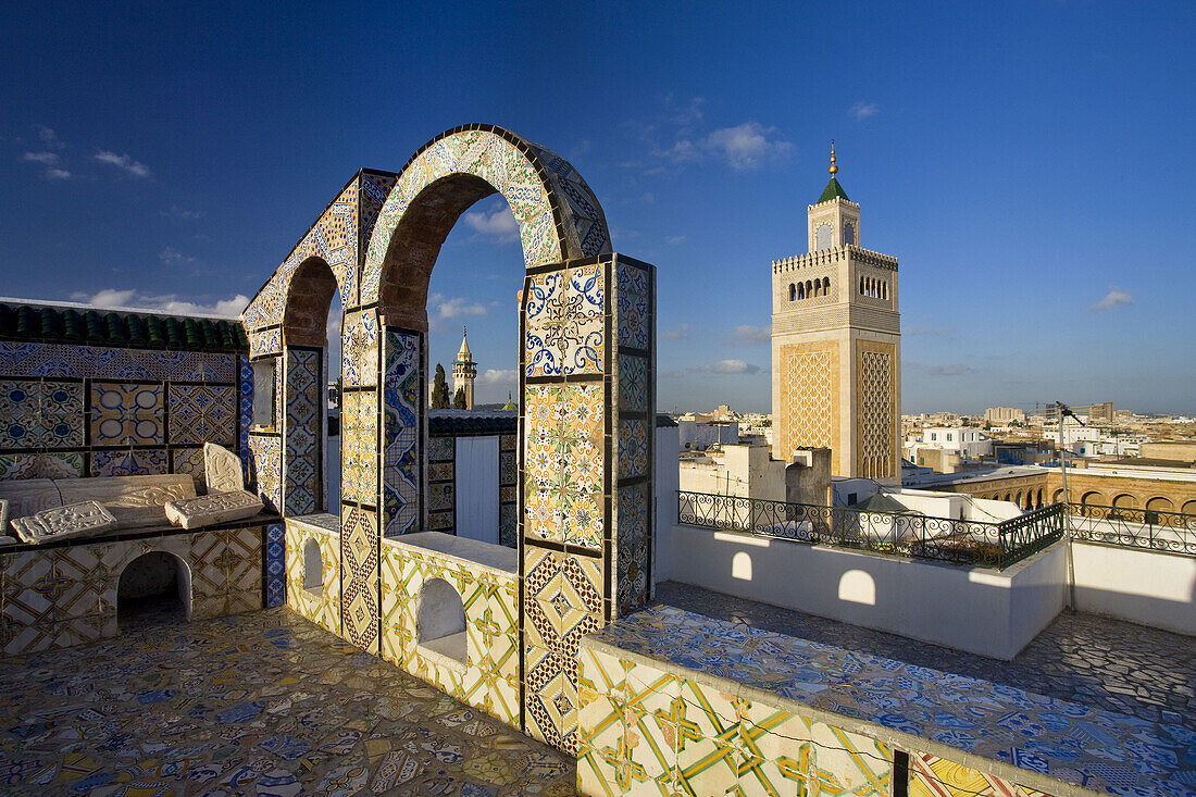 Zitouna Mosque Minaret in the medina, Tunis City, Tunisia  December 2008)