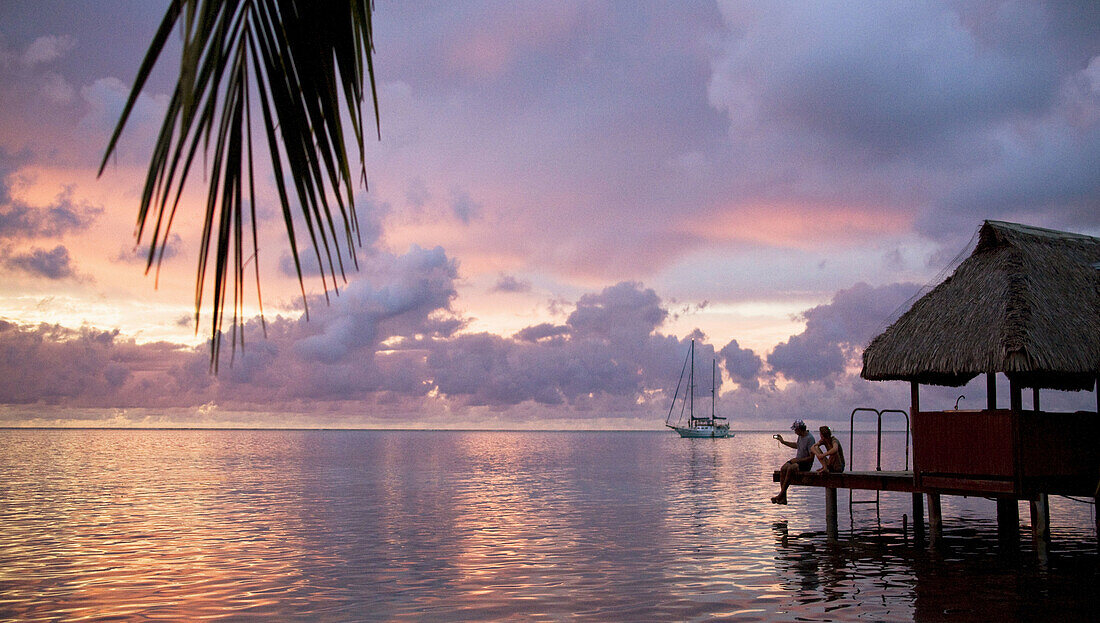 Sunset, Moorea, Society Islands, French Polynesia  May, 2009)