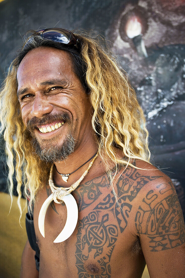 Local man, Bora Bora, Society Islands, French Polynesia