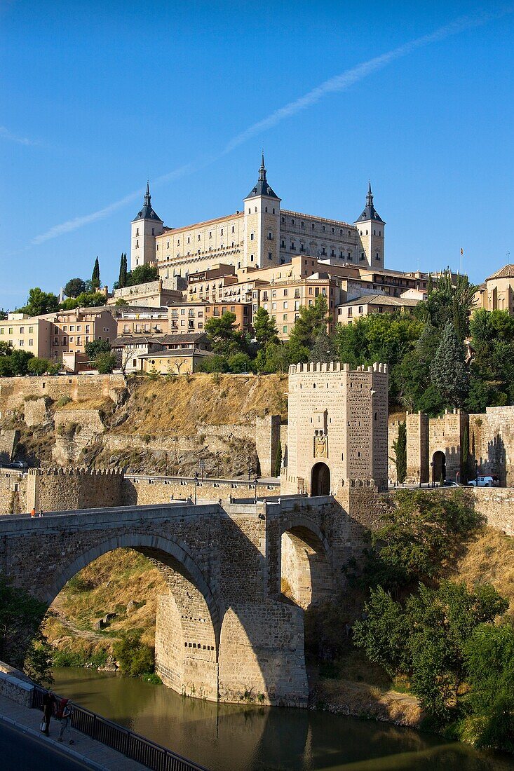 Spain-September 2009 Toledo City The Alcazar and Tajo river