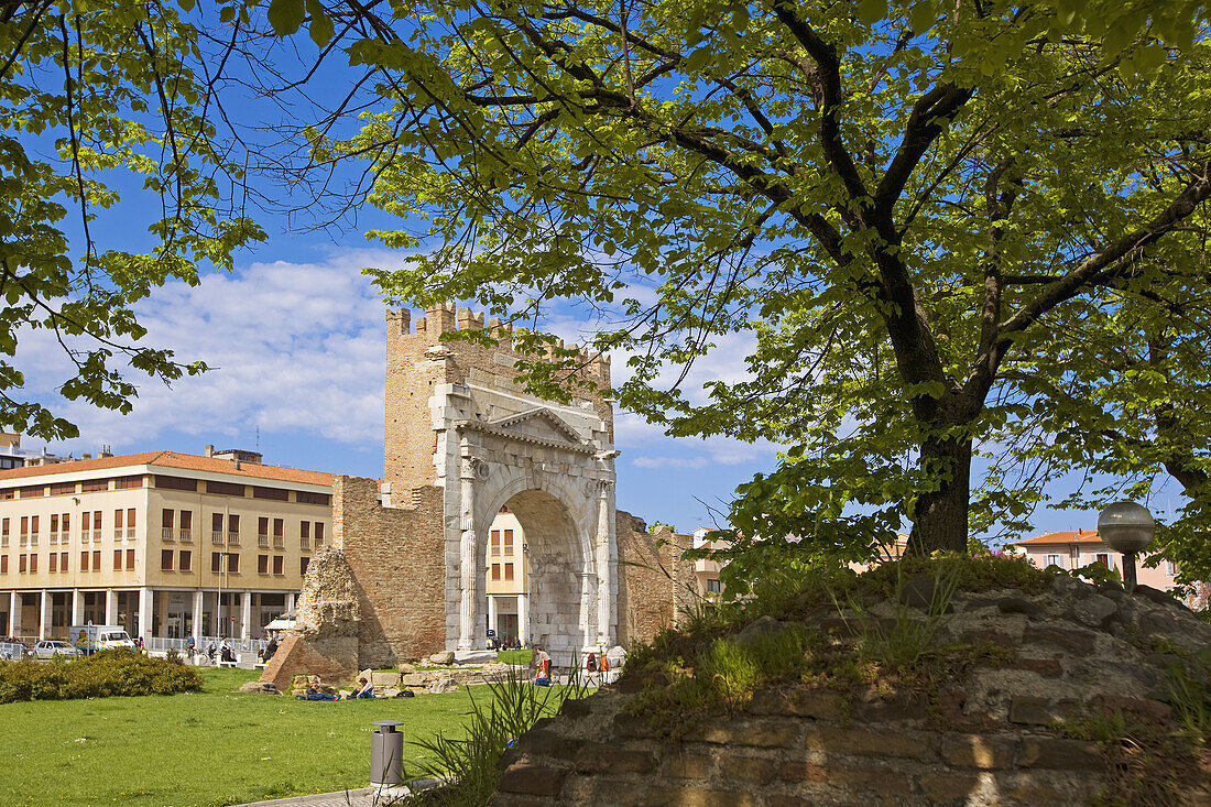Arch of Augustus, Rimini. Emilia-Romagna, Italy