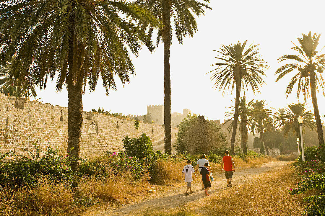 City walls, Rhodes. Dodecanese islands, Greece