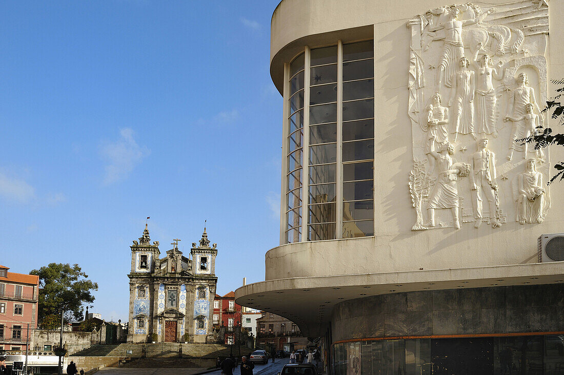 San Ildefonso church and Batalha Square, Porto. Portugal