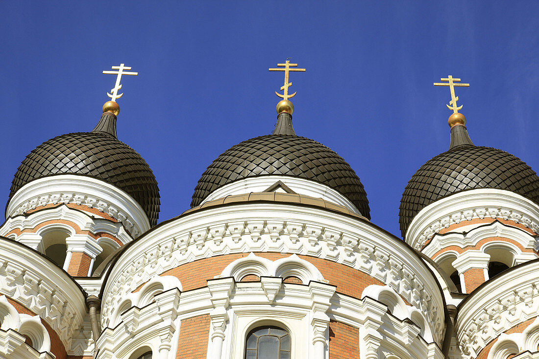 Onion Domes of Alexander Nevski Cathedral Tallinn, Estonia, Baltic States, Northeast Europe.