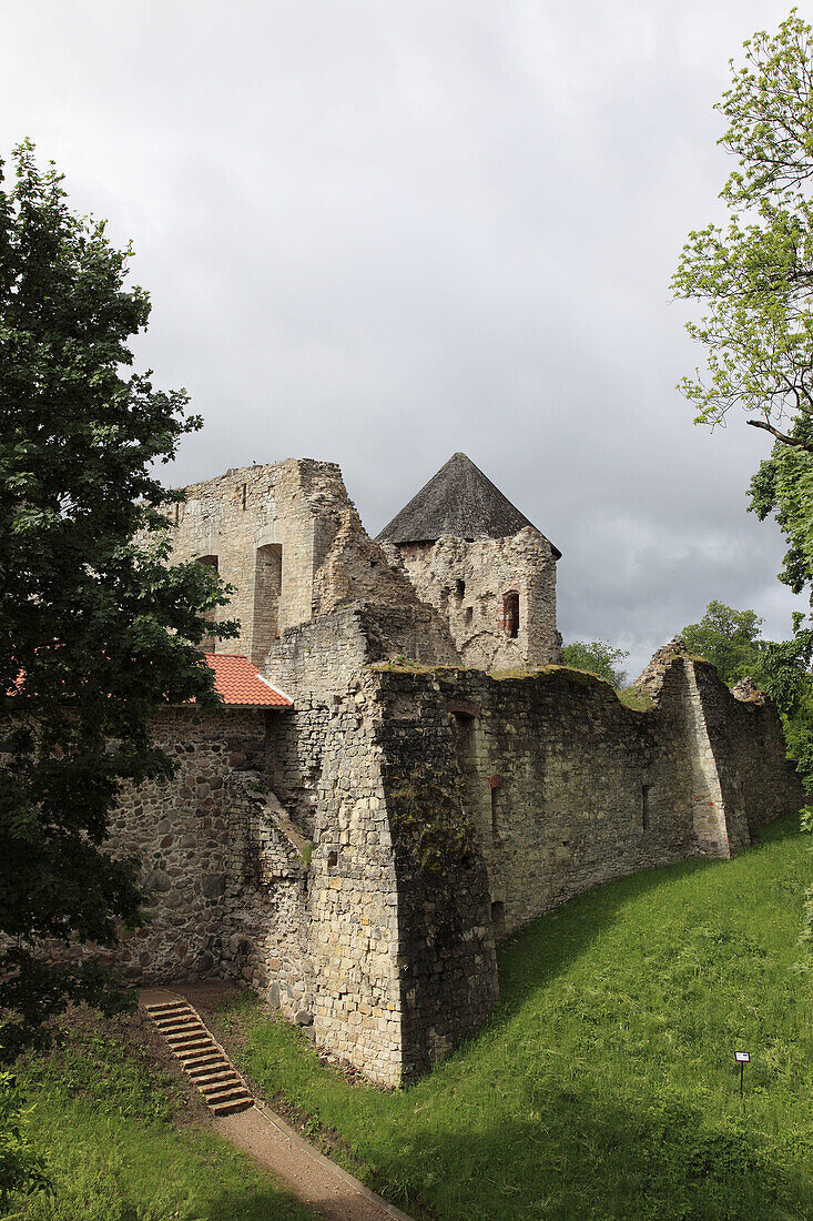 cesis castle in the village of Cesis, Latvia, Baltic State, Europe.