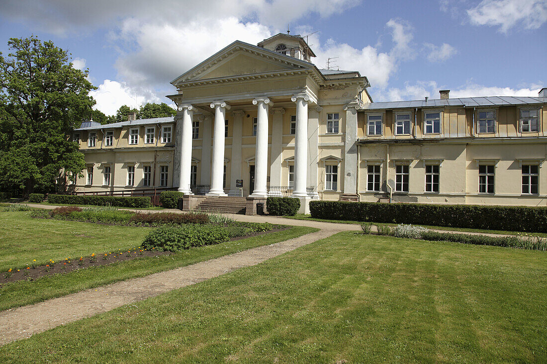 old manor house refurbished as traditional hospital at Krimulda, Latvia, Baltic State, Europe.