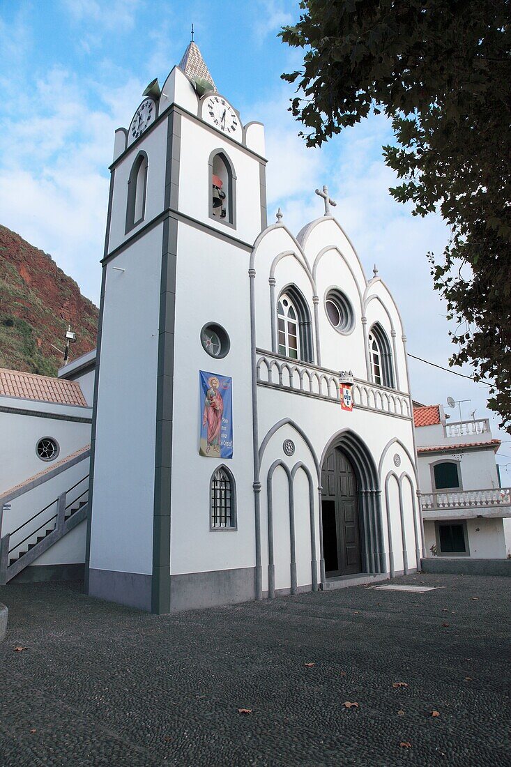 church Nossa Senhora de Rosario in the village Jardim do Mar, of island of Madeira, Portugal, Europe.
