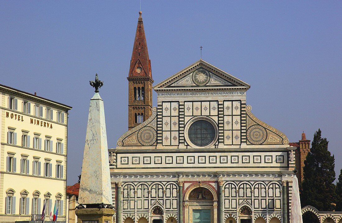 Kirche Santa Maria Novella an der Piazza Santa Maria Novella, Firenze, Florenz, Toskana, Italien / Church of Santa Maria Novella at the Piazza Santa Maria Novella, Firenze, Florence, Tuscany, Italy, Europe