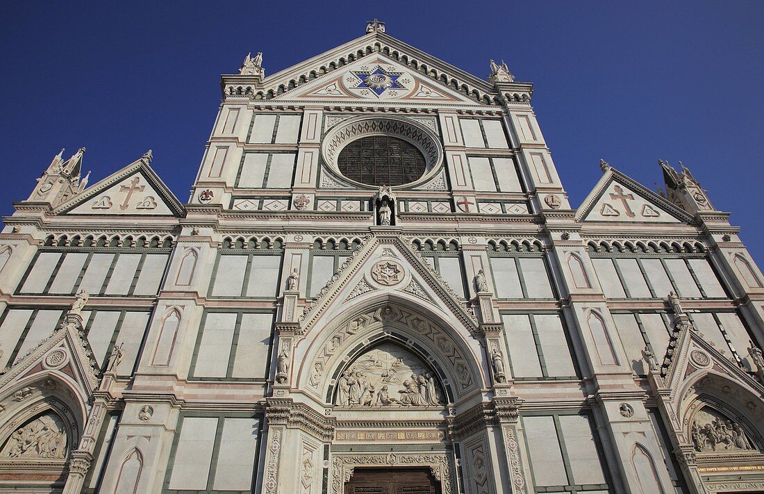 Franziskanerkirche Santa Croce an der Piazza Santa Croce in Firenze, Florenz, Toskana, Italien / Franciscan church of Santa Croce at the Piazza Santa Croce in Florence, Florence, Tuscany, Italy, Europe