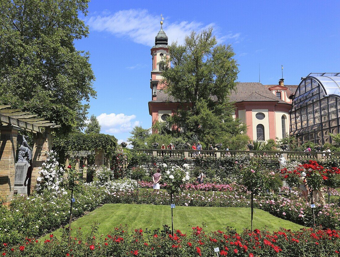 Schloßkirche St  Marien auf der Insel Mainau, Bodensee, Landkreis Konstanz, Baden Württemberg, Deutschland / Castle Church of St  Marien on Mainau Island, Lake Constance, Konstanz district, Baden-Wuerttemberg, Germany, Europe